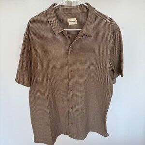 Bound - Mocha Dogtooth Cuban Shirt
